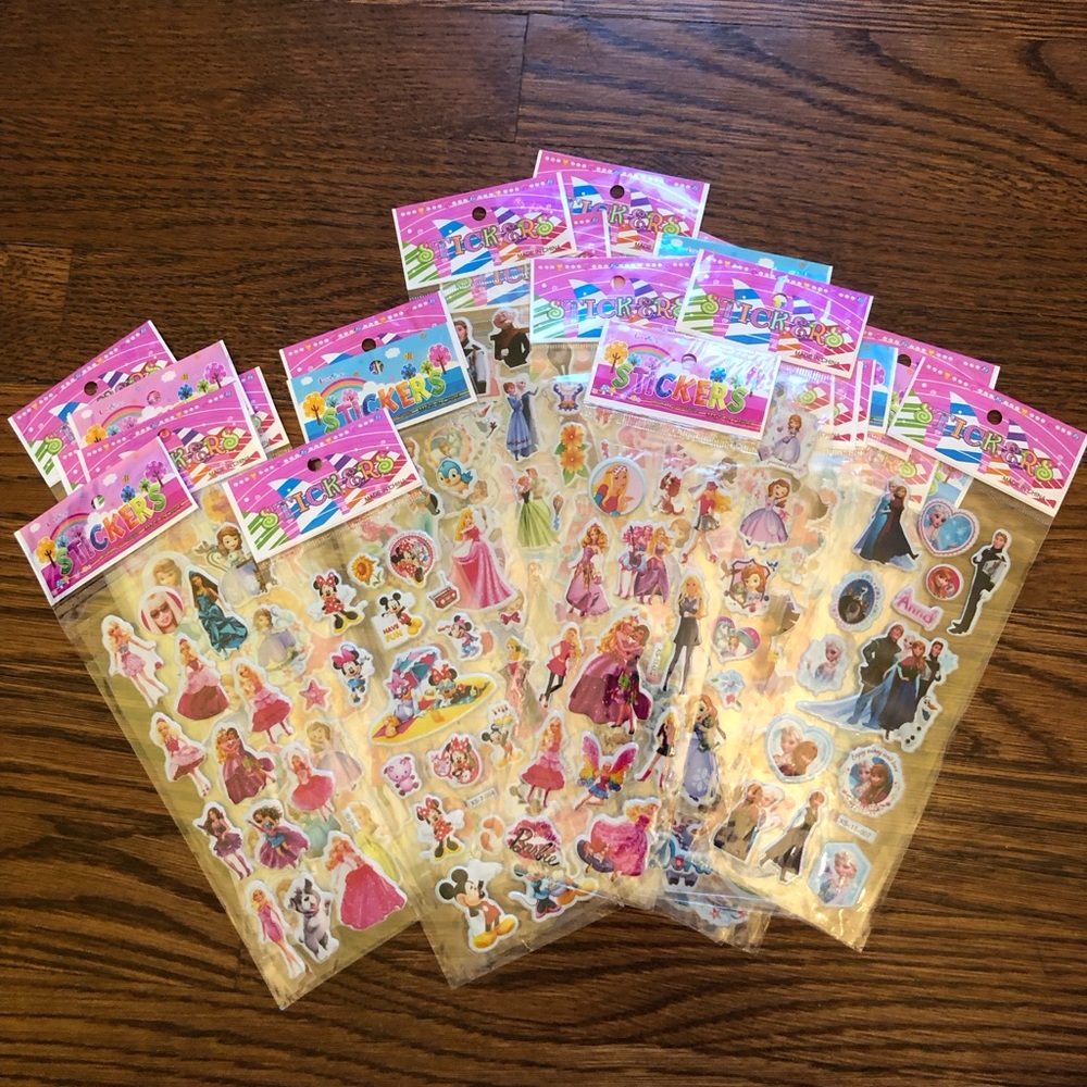 3D Cartoon Puffy Stickers Sheets
